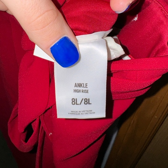 Express High Waisted Ankle Length Red Dress Pants Women’s Size 8 Long - Picture 4 of 5